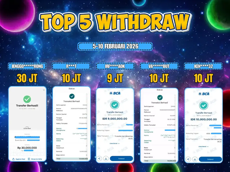 TOP 5 WD 5 - 10 FEBRUARI 2026