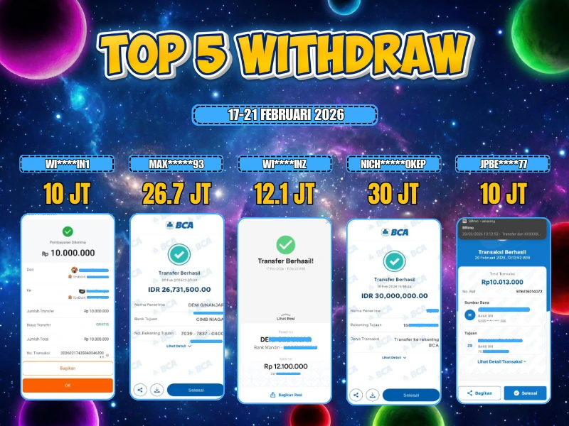 TOP 5 WD 17-21 FEBRUARI 2026