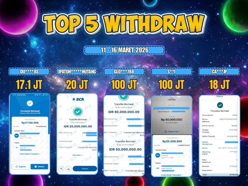 TOP 5 WD 11 - 16 MARET 2026