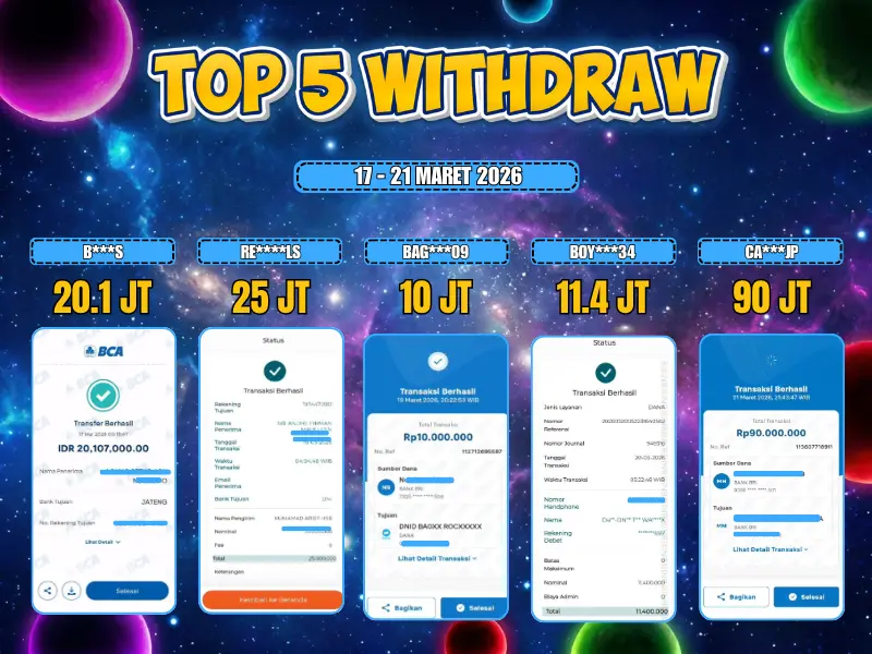 TOP 5 WD 17 - 21 MARET 2026
