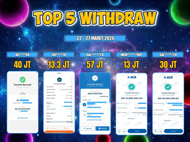 TOP 5 WD 22 - 27 MARET 2026