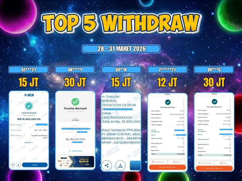 TOP 5 WD 28 - 31 MARET 2026