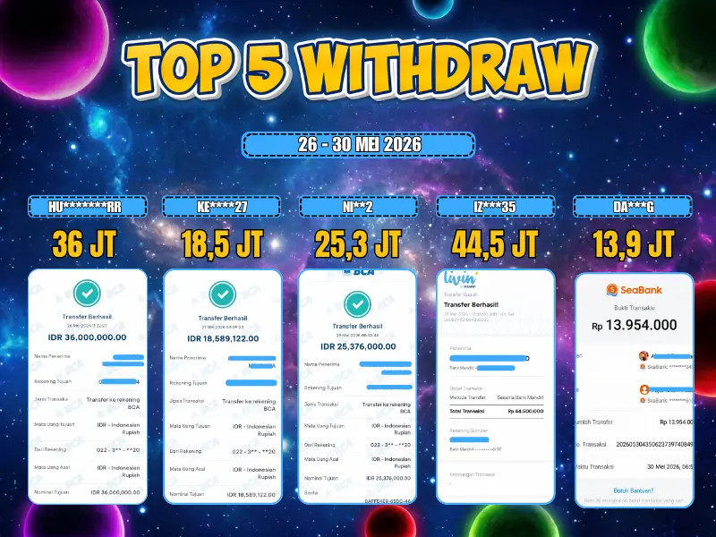 TOP 5 WD 26 MEI - 30 MEI 2026